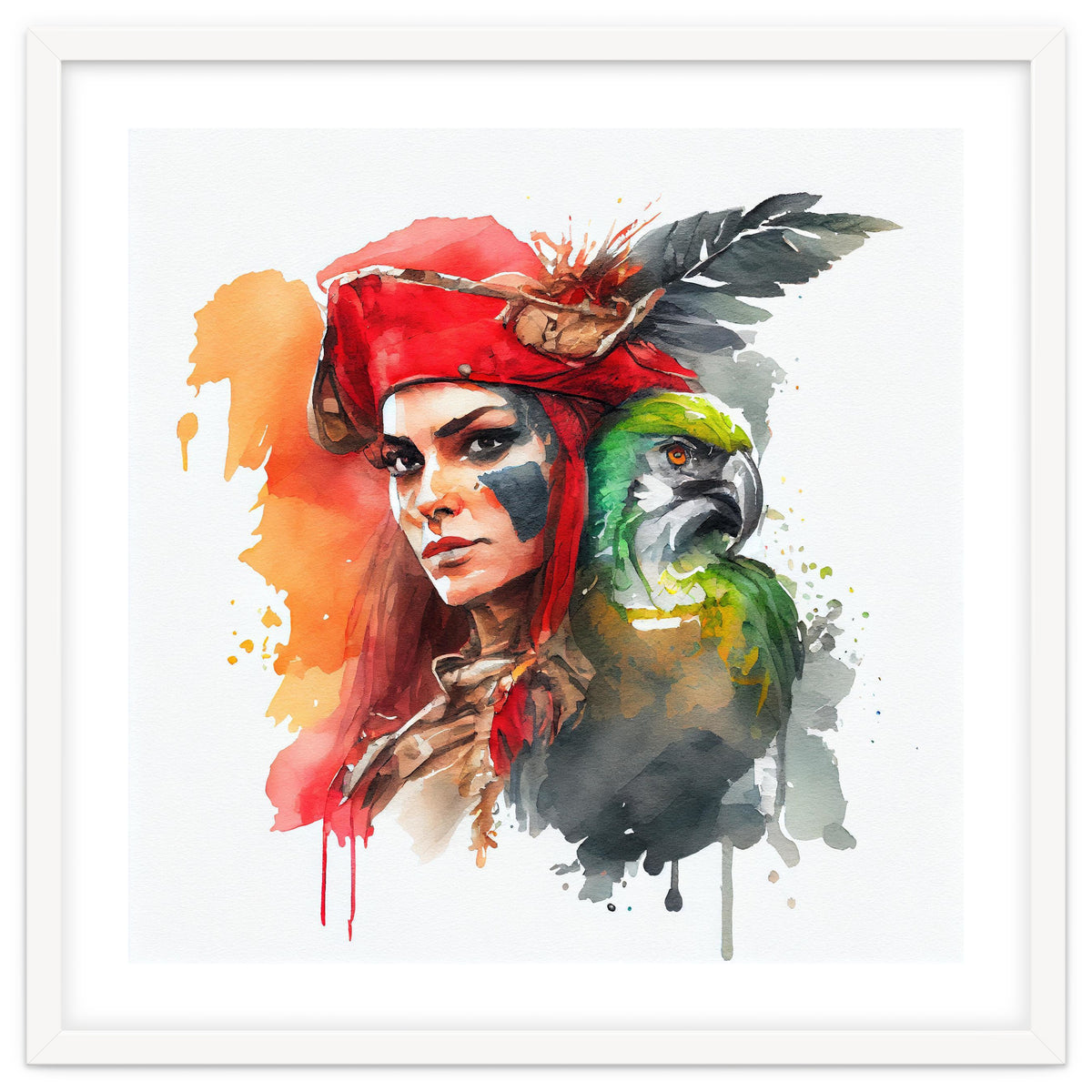 Watercolor Pirate Woman #2