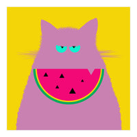 Watermelon Lilac Cat  (Print Only)