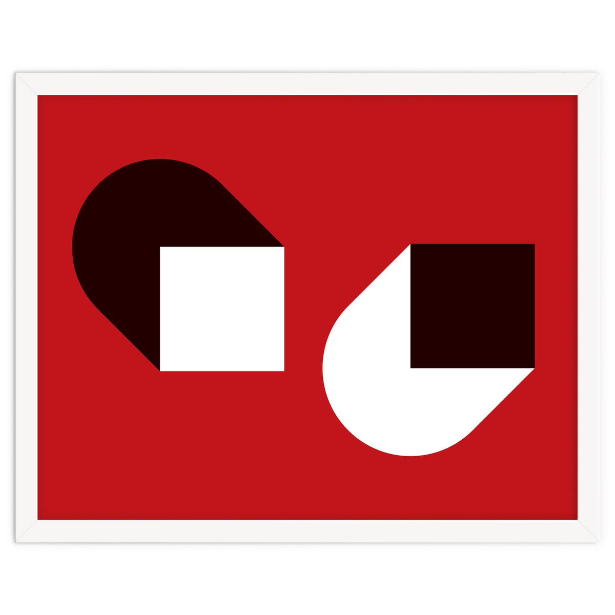 Geometric Shapes No. 38 - red, white & black