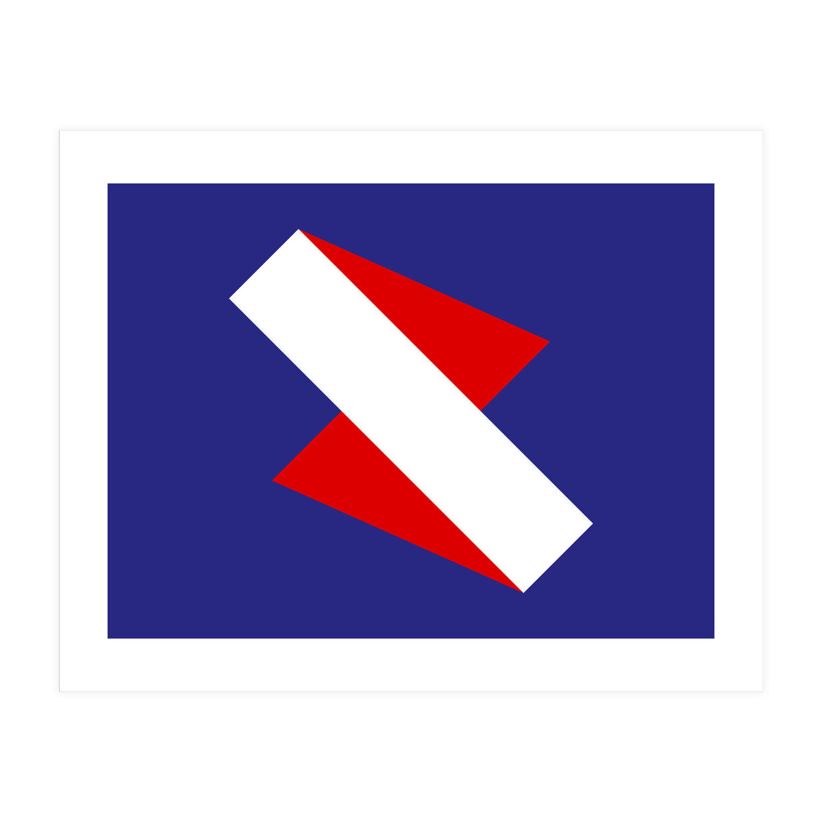 Geometric Shapes No. 68 - red & royal blue (Print Only)