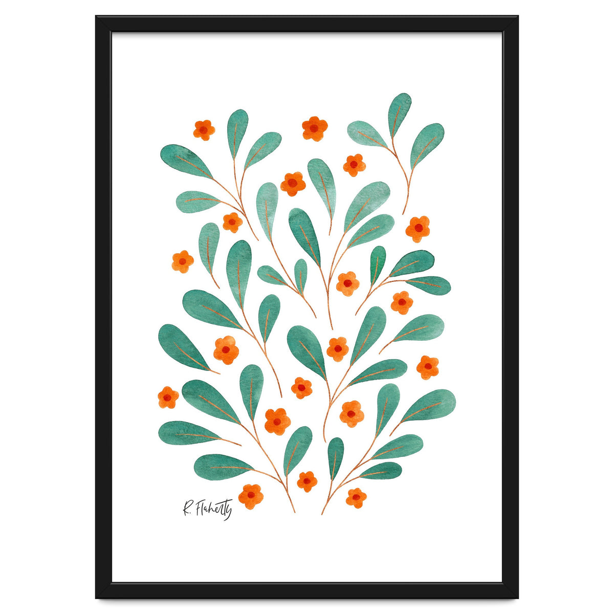 Springtime Floral | Orange and Green