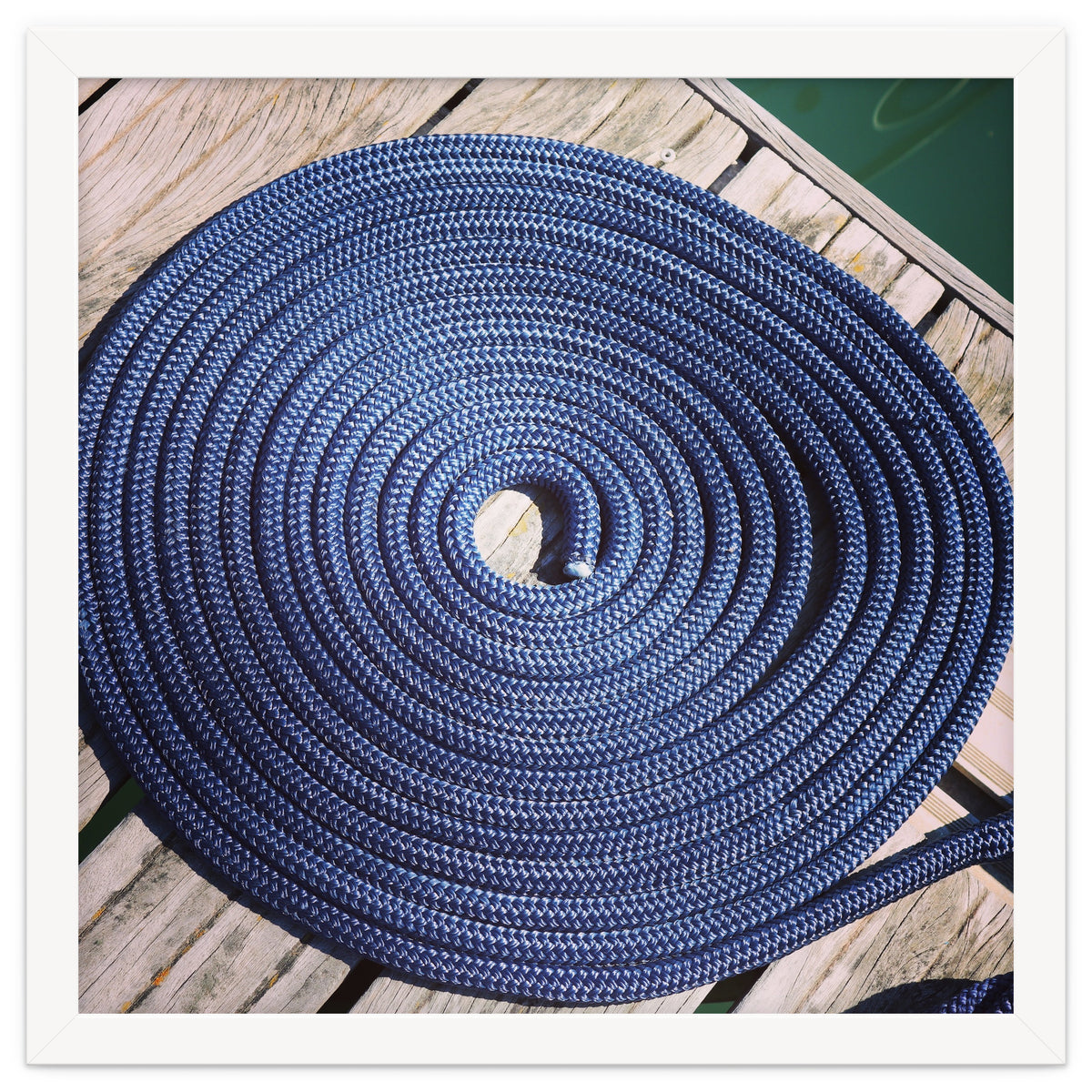 Blue rope coil