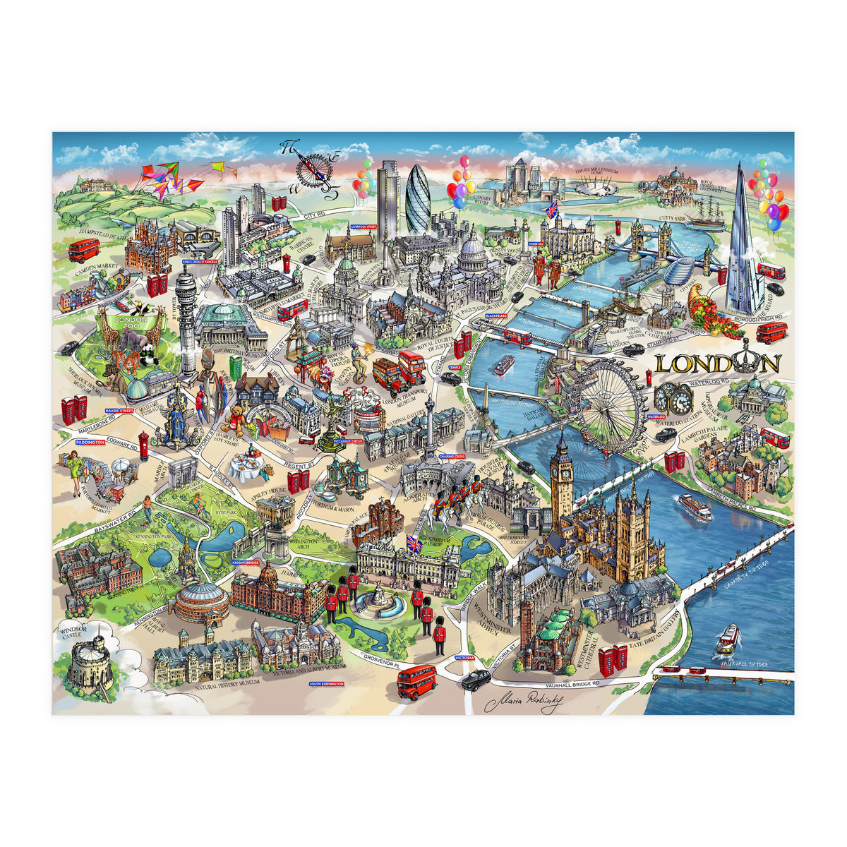 London Map Illustration (Print Only)