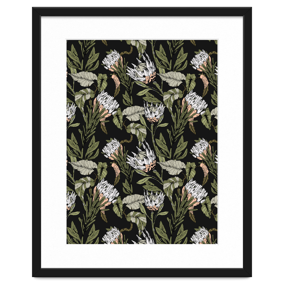 Dark pattern botanical boho