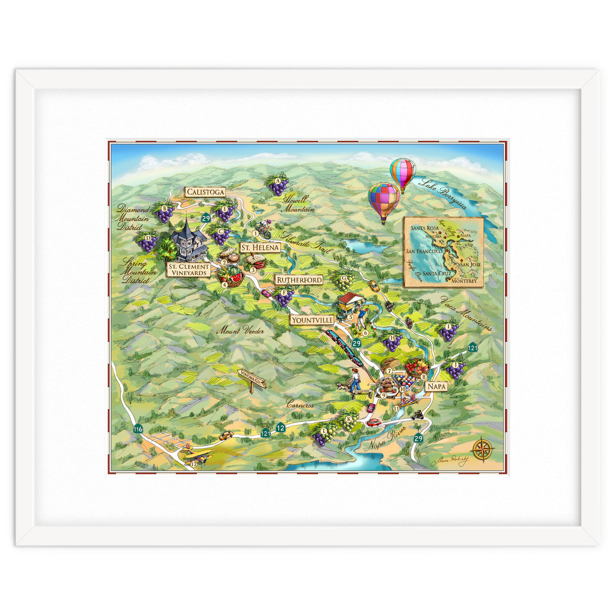 Napa Valley Illustrated Map