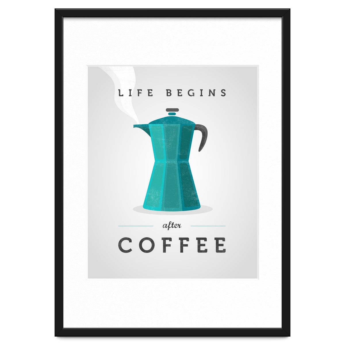 Life Begins After Coffee. Teal