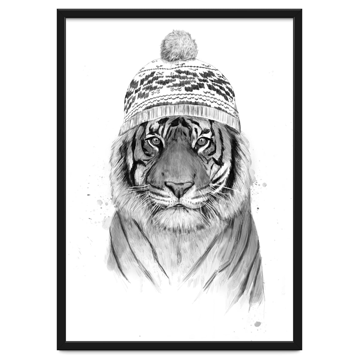 Siberian tiger (bw)