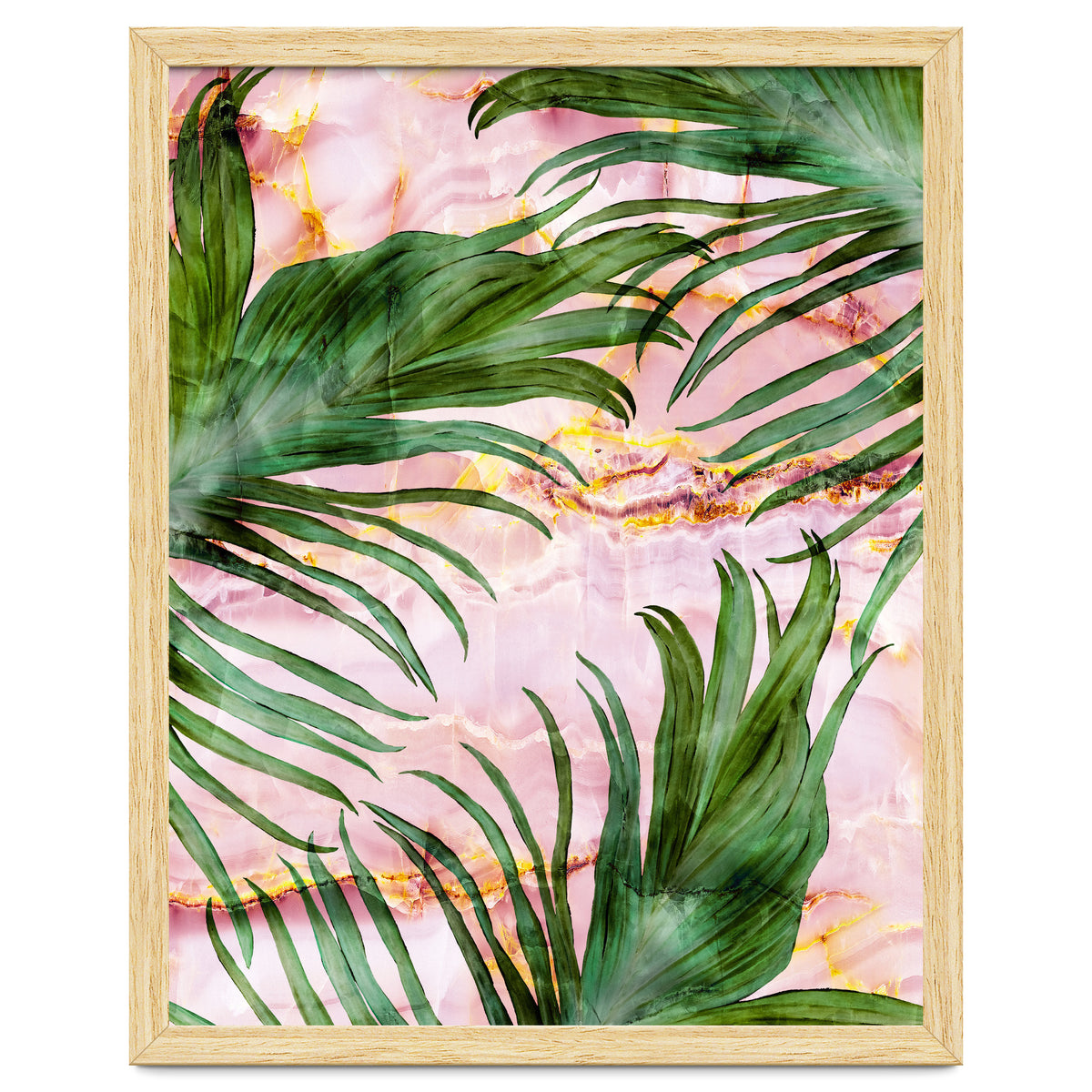 Palm leaf on marble 01
