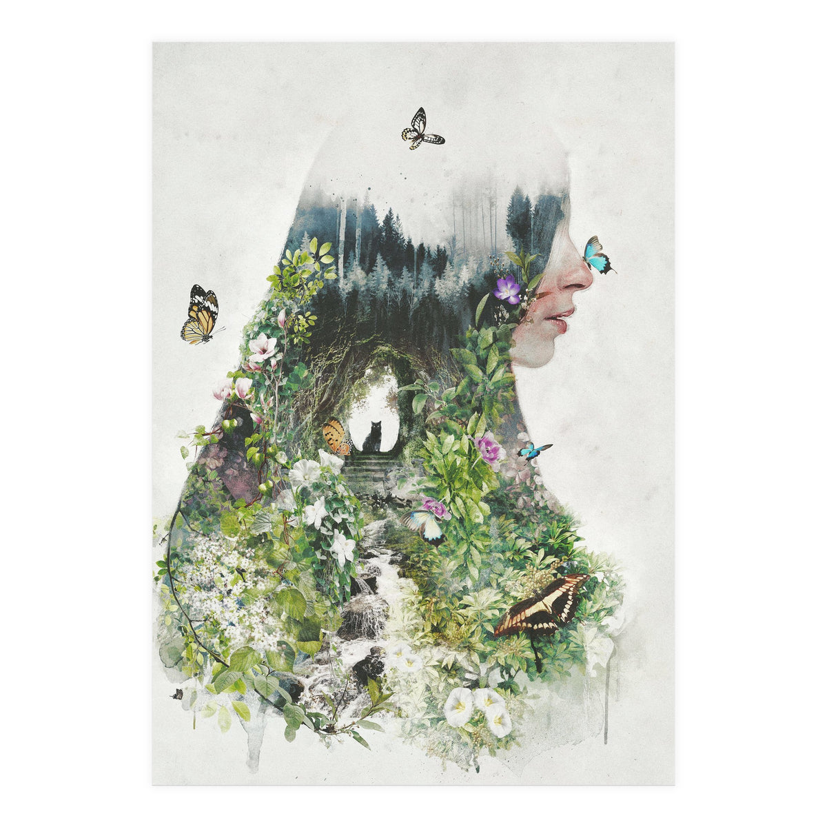 Cat in the Garden (Print Only)