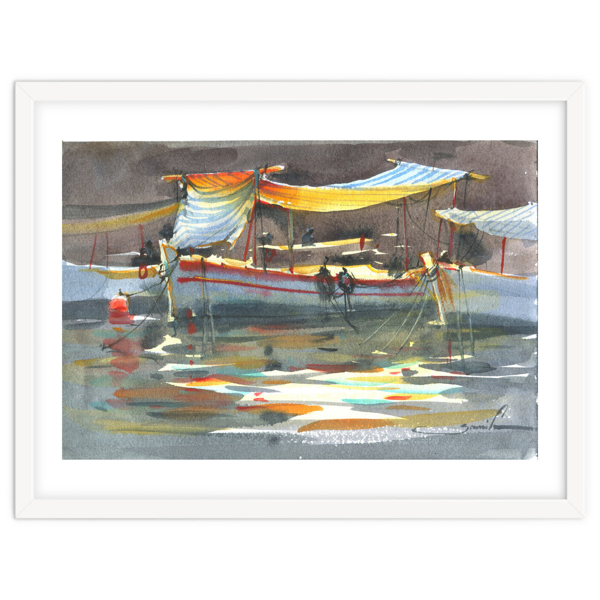 Yacht painting art watercolor
