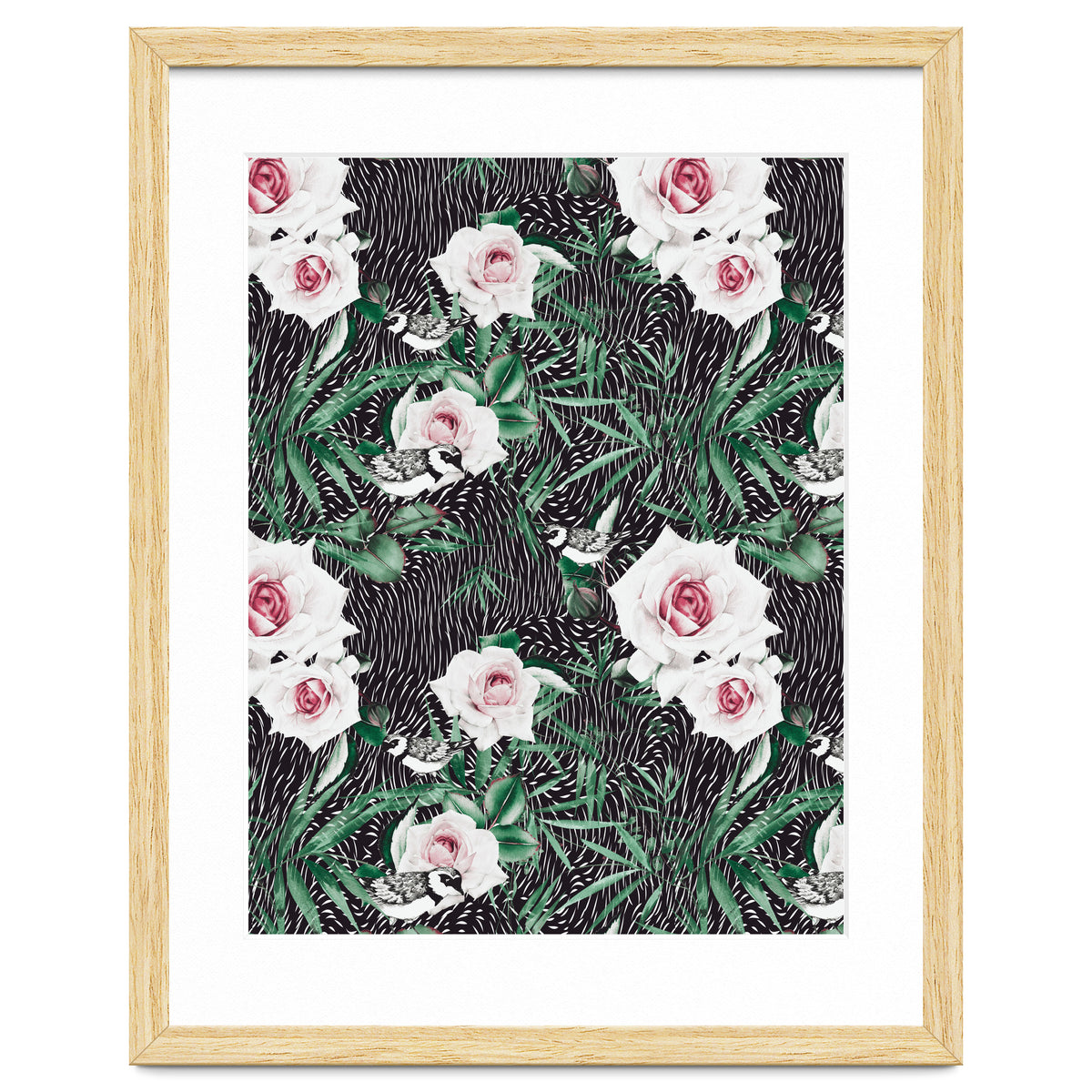 Dark flowery abstract of birds