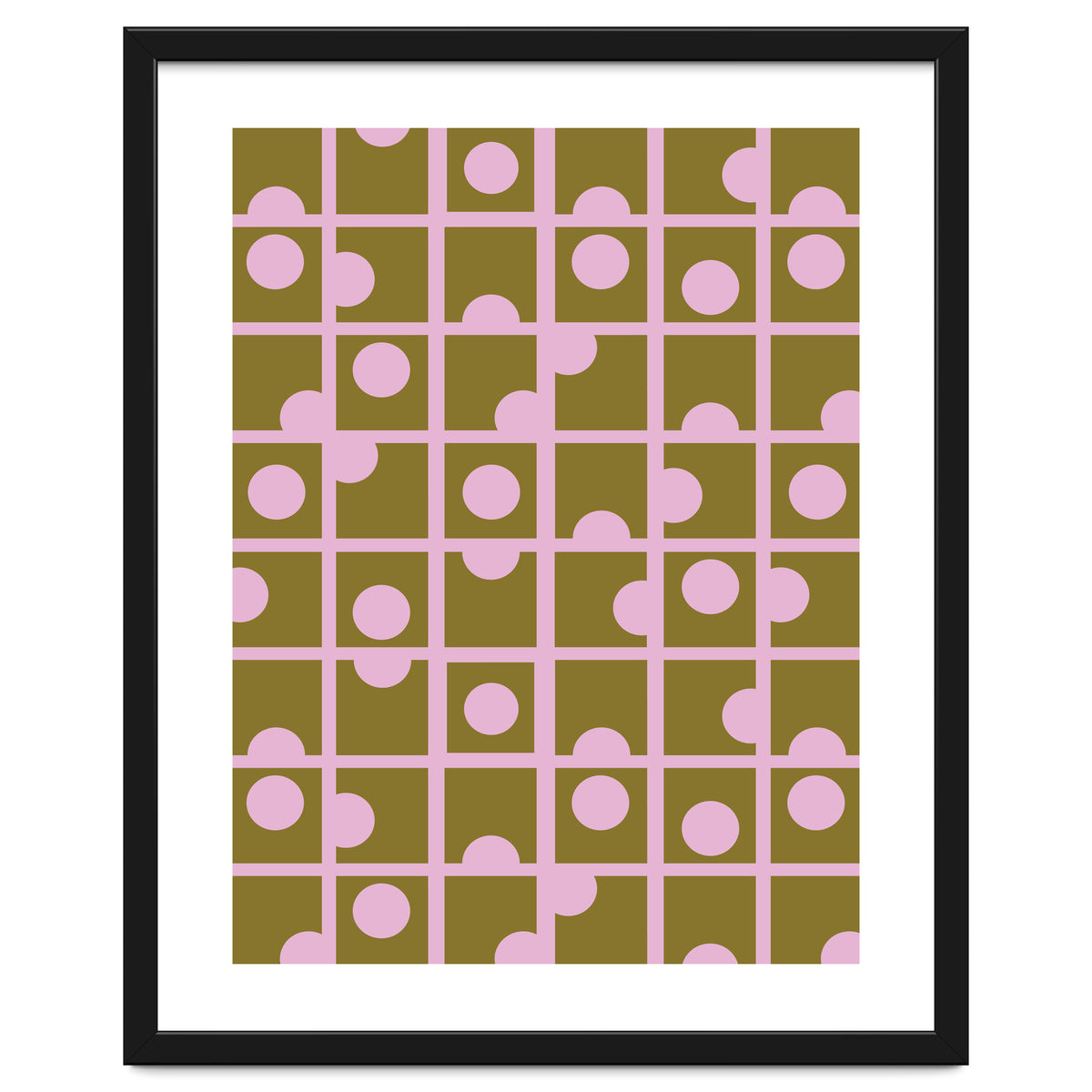 Pink Retro Circles Pattern