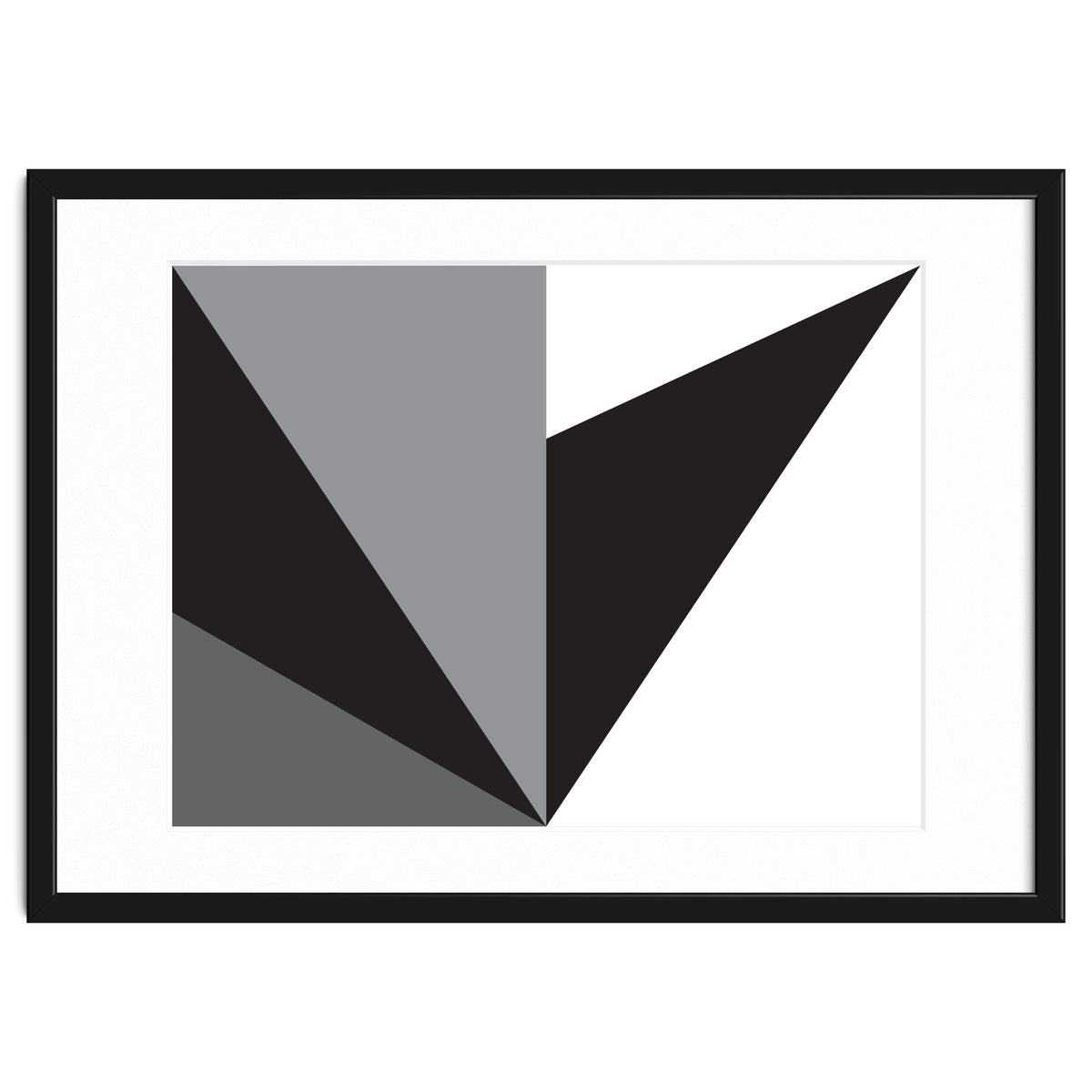 Geometric Shapes No. 76 - black, white & grey