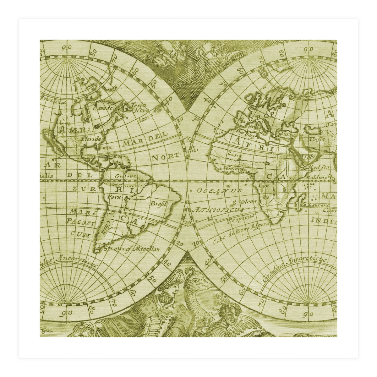 Vintage Mapa Mundi (Print Only)