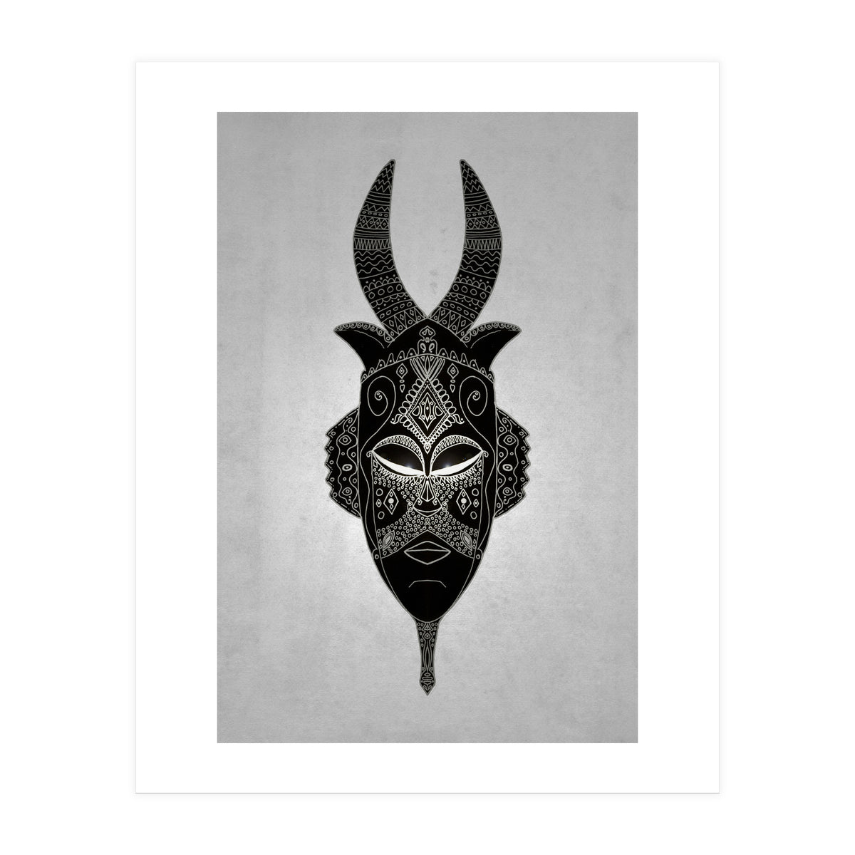 Horned Tribal Mask  (Print Only)