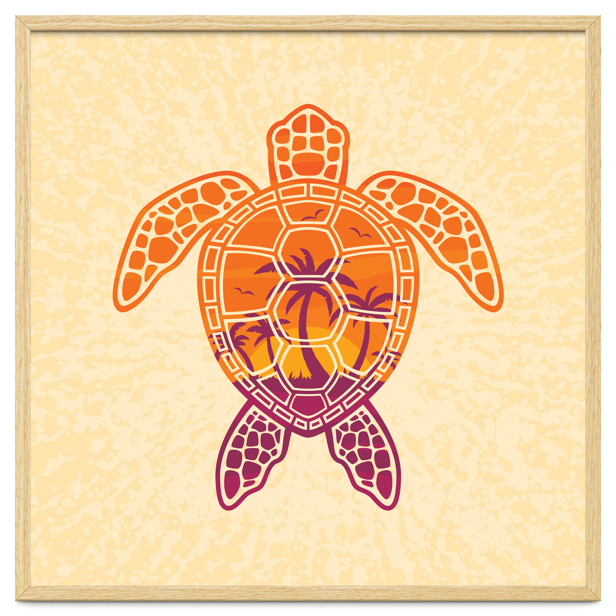 Tropical Sunset Sea Turtle Design