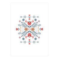 Scandinavian Folk Retro Flower Pattern (Print Only)