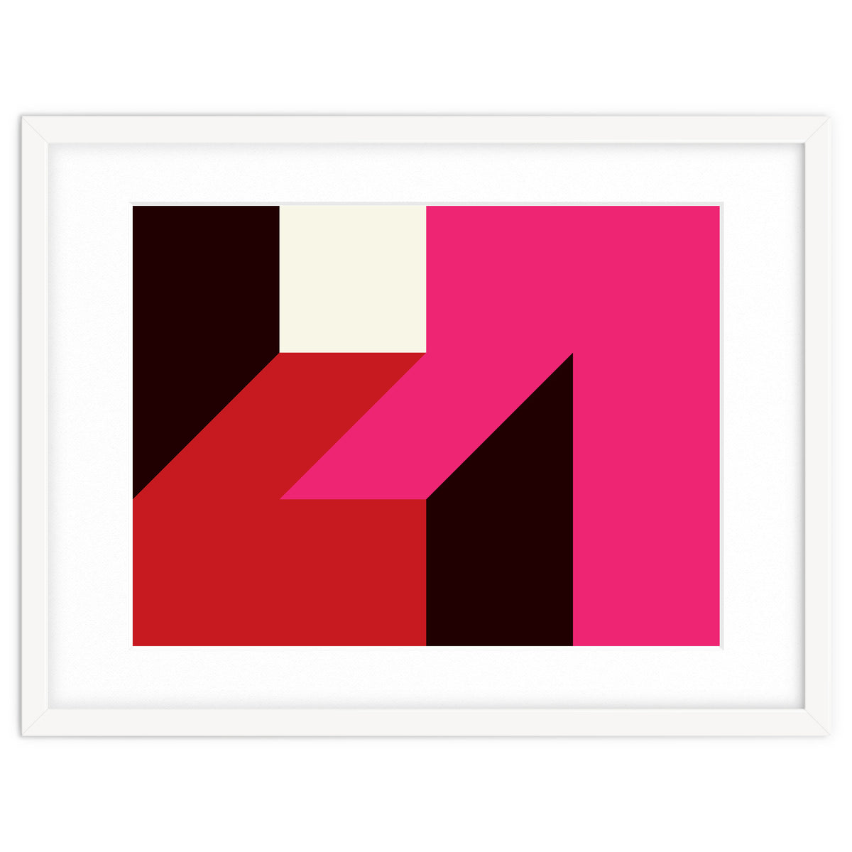 Geometric Shapes No. 62 - red, magenta & black