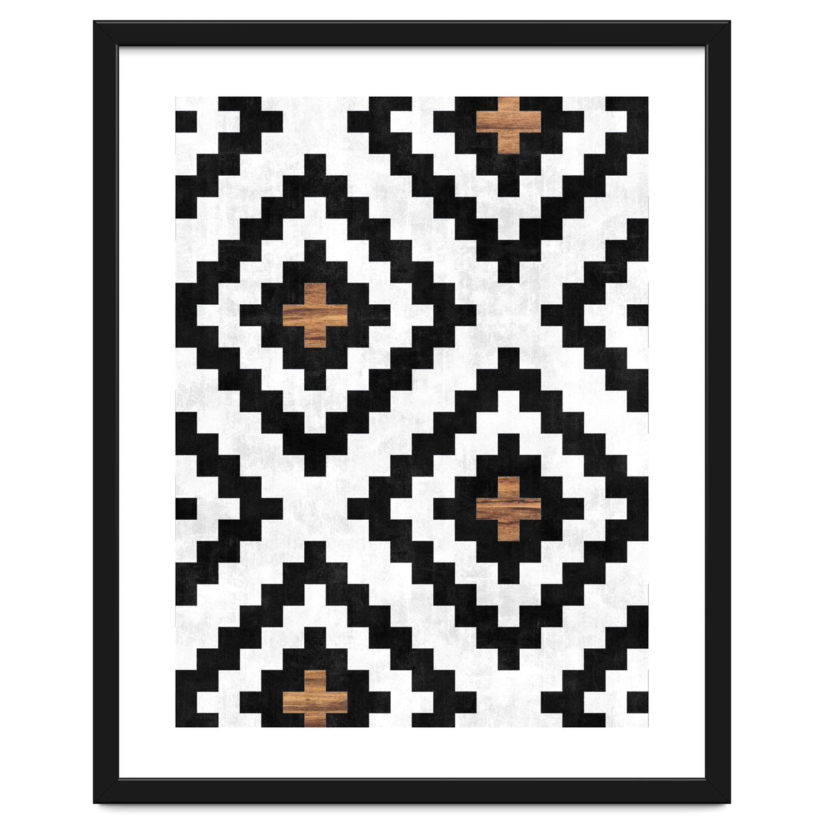 Urban Tribal Pattern No.16 - Aztec - Concrete and Wood