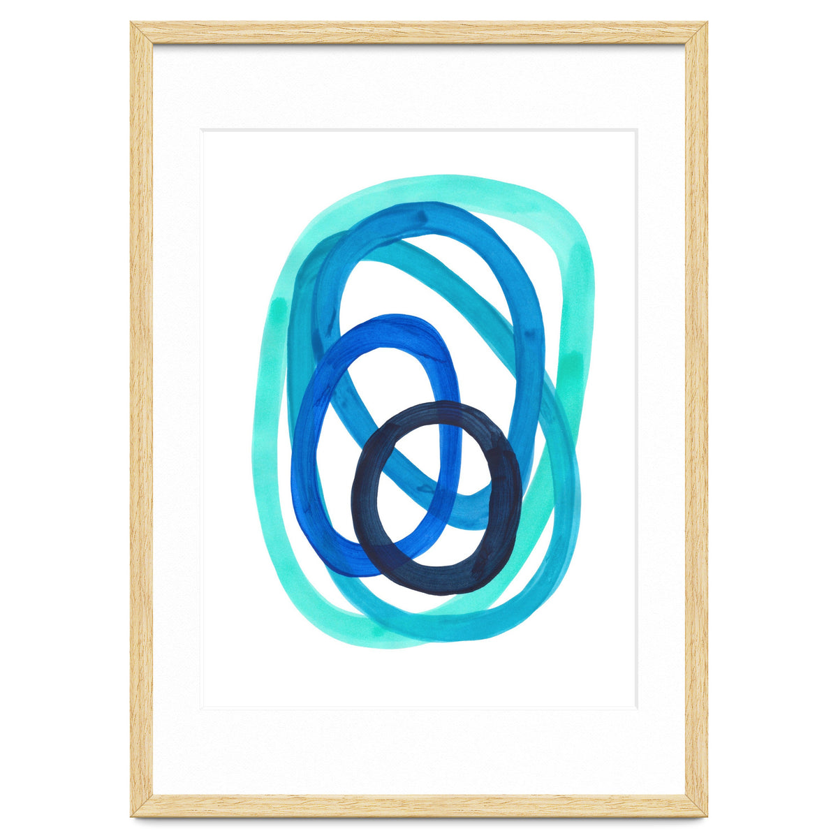 Marine Blues Blue Teal Turquoise Navy Blue Nesting Circles