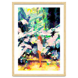 Live Quietly In a Corner Of Nature, Modern Bohemian Woman Jungle Forest Eclectic Painting thumbnail