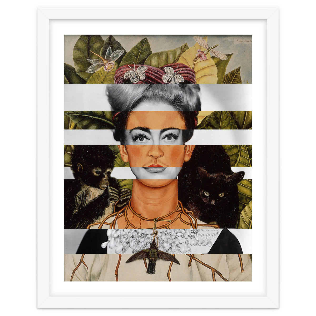 Frida Kahlo "Self Portrait with Thorn Necklace and Hummingbird" & Joan Crawford