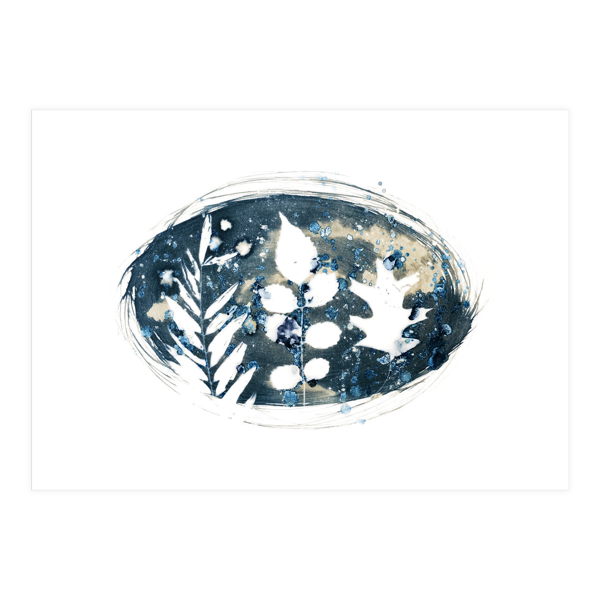 Indigo Blue Botanical Leaves No. 6 (Print Only)