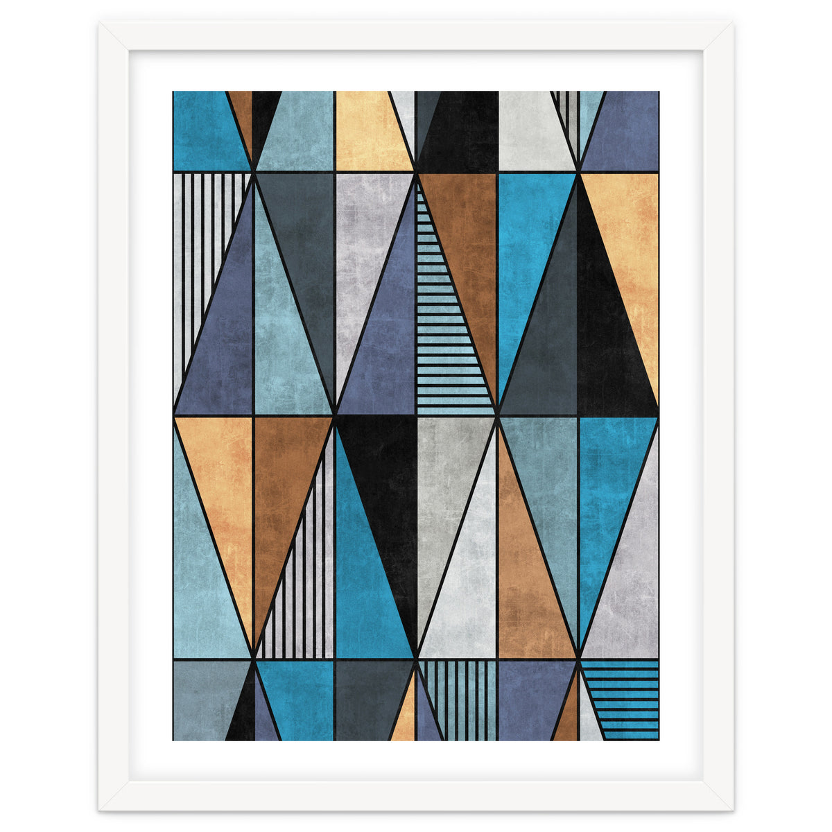 Colorful Concrete Triangles - Blue, Grey, Brown