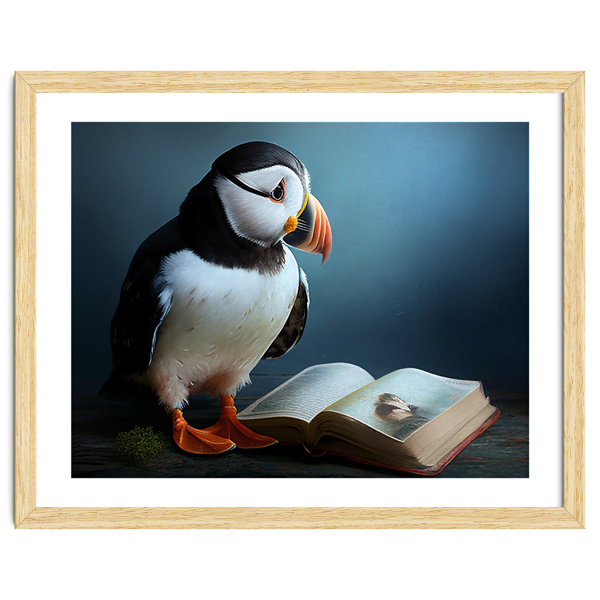Puffin Reading a Book
