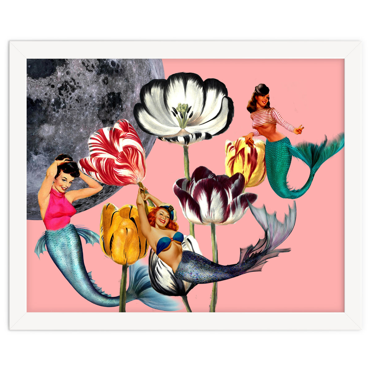 Mermaid Floral with moon