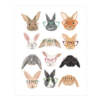 Rabbits in Glasses (Print Only)