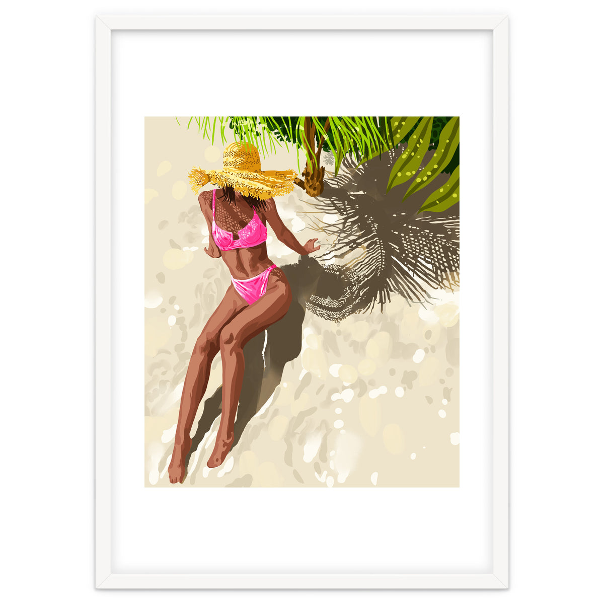 Sky above, sand below, peace within poster, Woman of color fashion black woman on the bikini beach