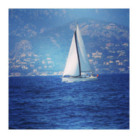 White sailed yacht (Print Only)