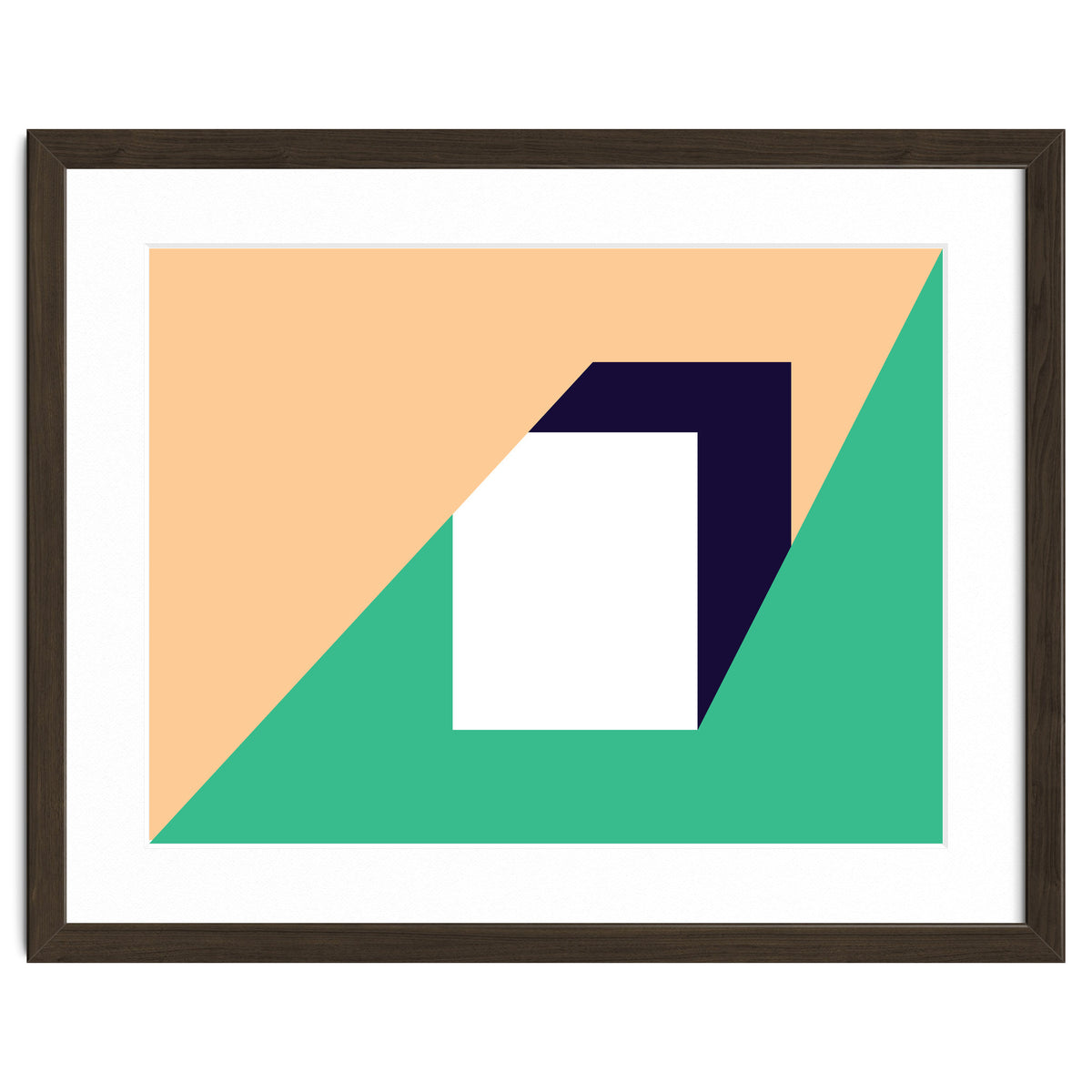 Geometric Shapes No. 61 - pink, green & dark blue