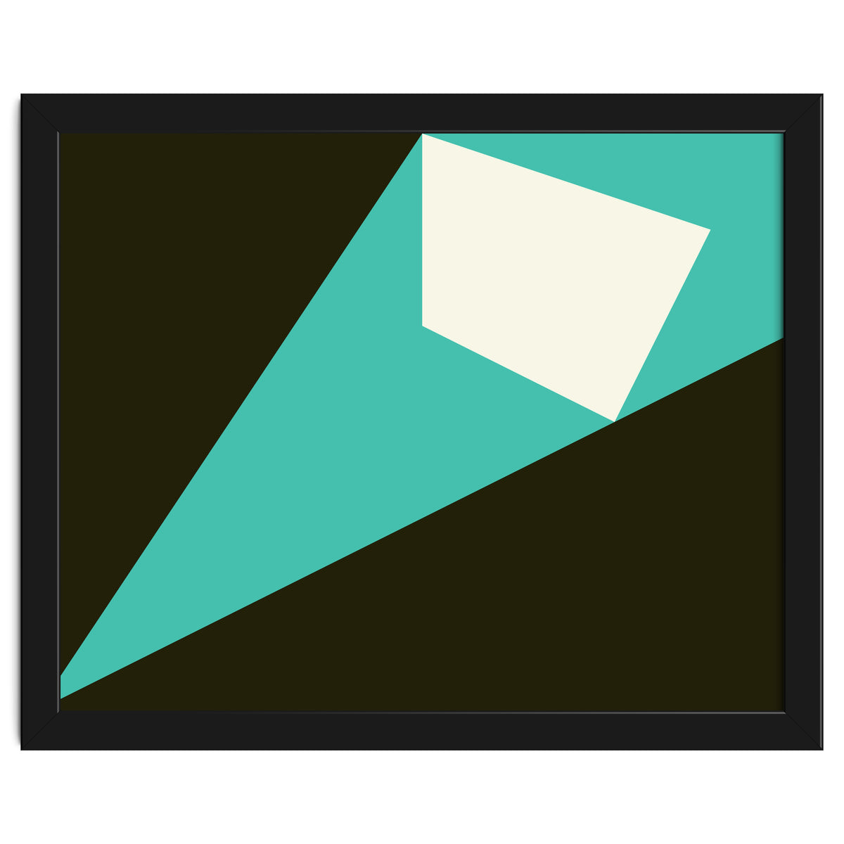 Geometric Shapes No. 72 - turquoise, white & black