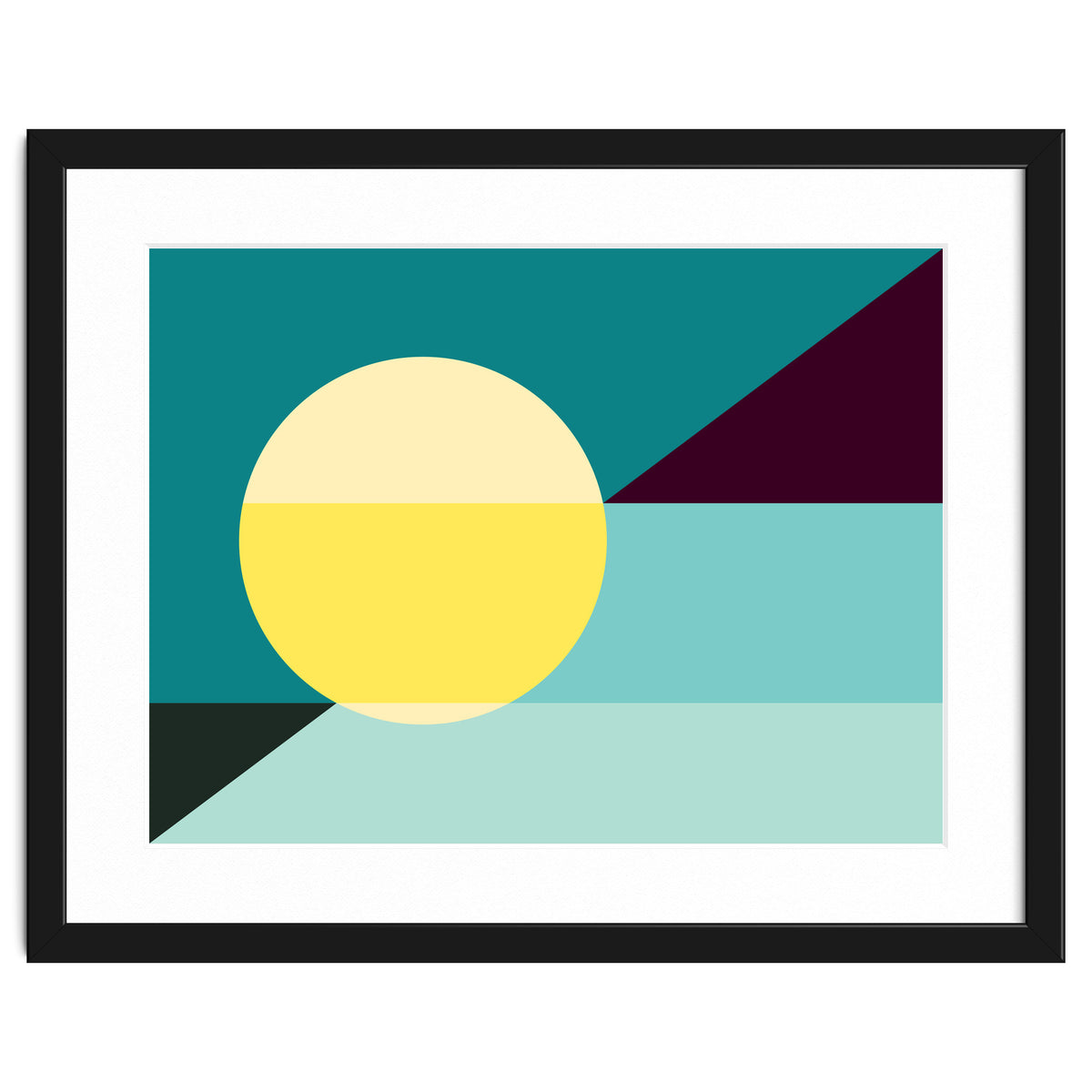 Geometric Shapes No. 3 - teal, purple & yellow