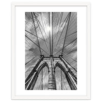 NEW YORK CITY Brooklyn Bridge in Detail | monochrome