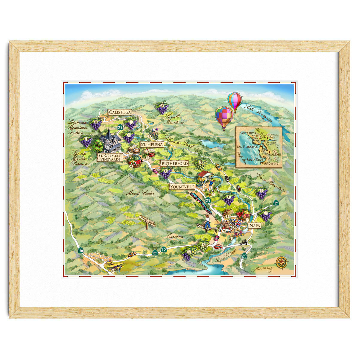 Napa Valley Illustrated Map