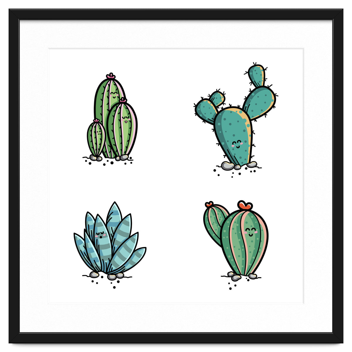 Kawaii Cute Cacti Desert Plants