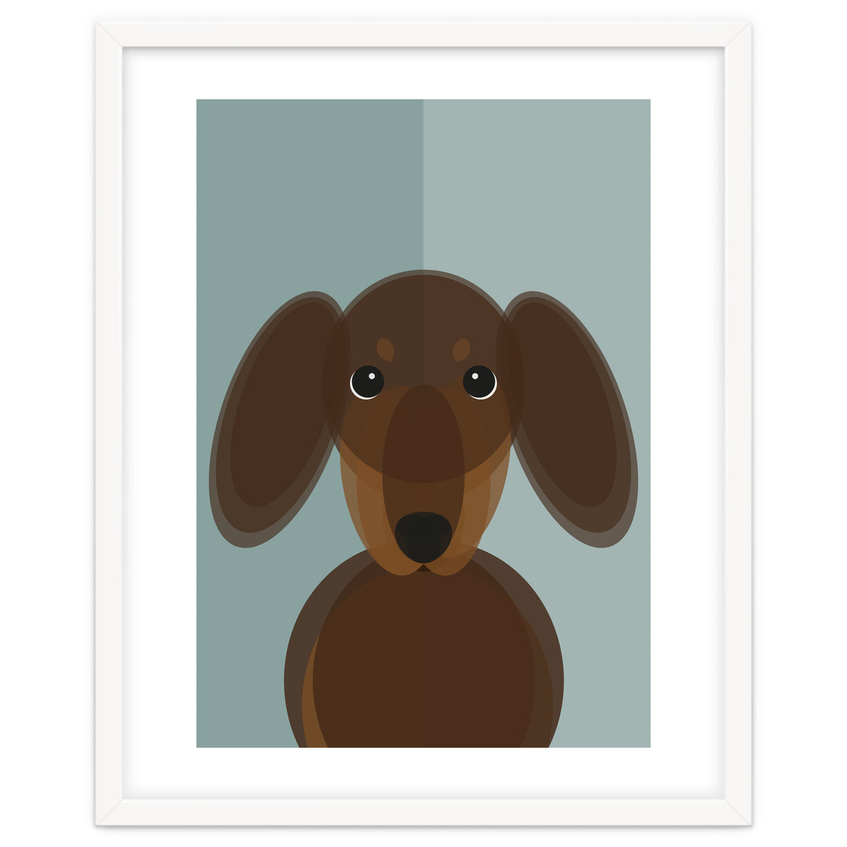 Mid Century Geometric Dachshund Dog