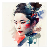 Watercolor Modern Geisha #4 (Print Only)