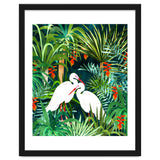 To Me, You're The Perfect Heron, Tropical Jungle Wildlife Animals Birds, Botanical Stork Painting thumbnail