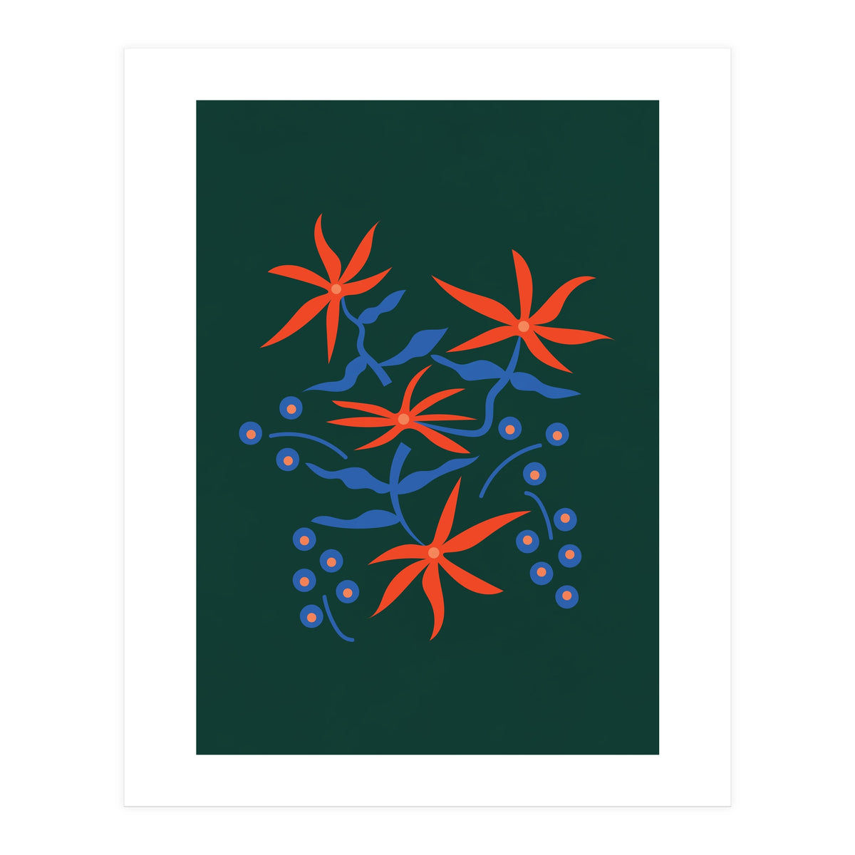 Abstract Retro Botanical Art (Print Only)