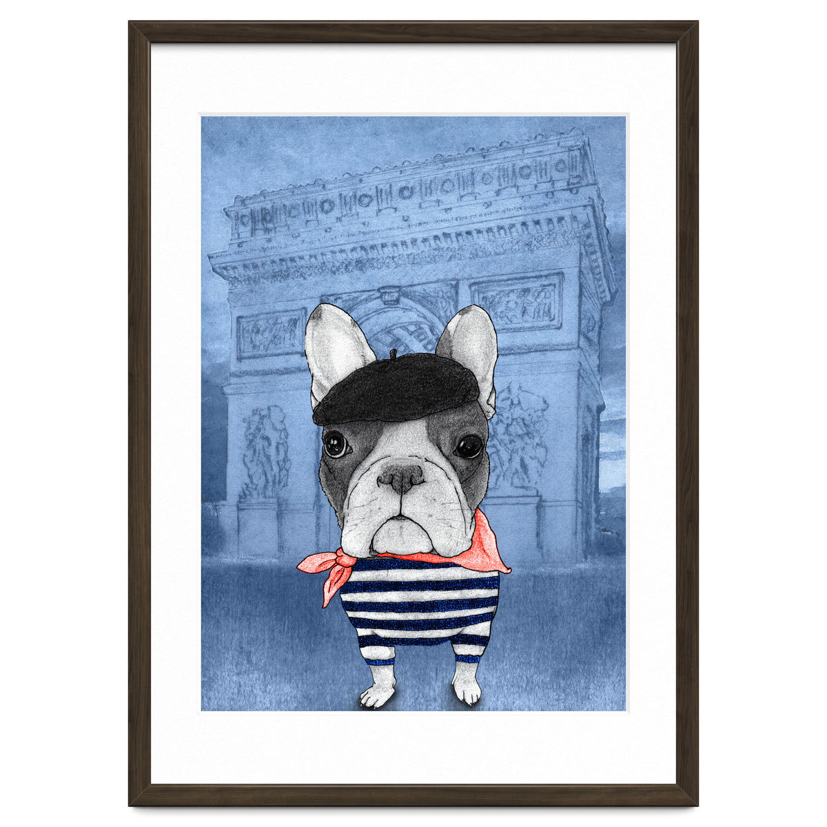 French Bulldog With Arc De Triomphe