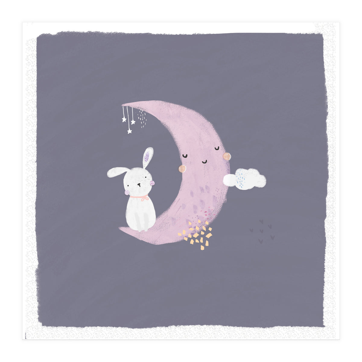 Baby Bunny And Moon (Print Only)
