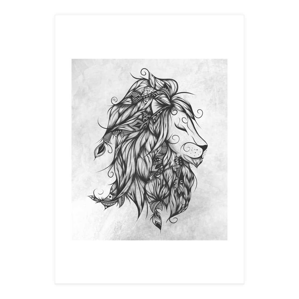 Poetic Lion B&w (Print Only)