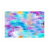Mixed Emotions, Abstract Blue Colorful Painting, Eclectic Modern Bohemian Shapes Ocean (Print Only) thumbnail
