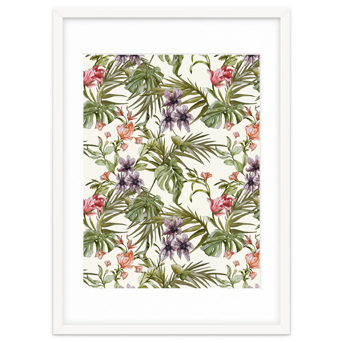 Watercolor tropical foliage