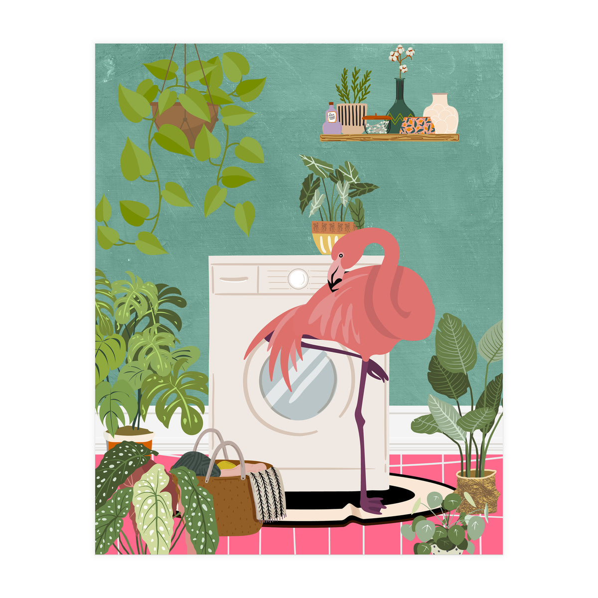 Flamingo in My Laundry Room (Print Only)