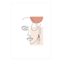 minimal woman face line art (Print Only)
